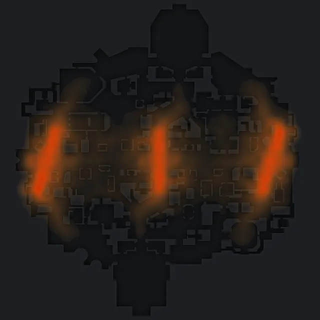 Heatmap of early-game deaths (0–10 min) on the Deadlock map