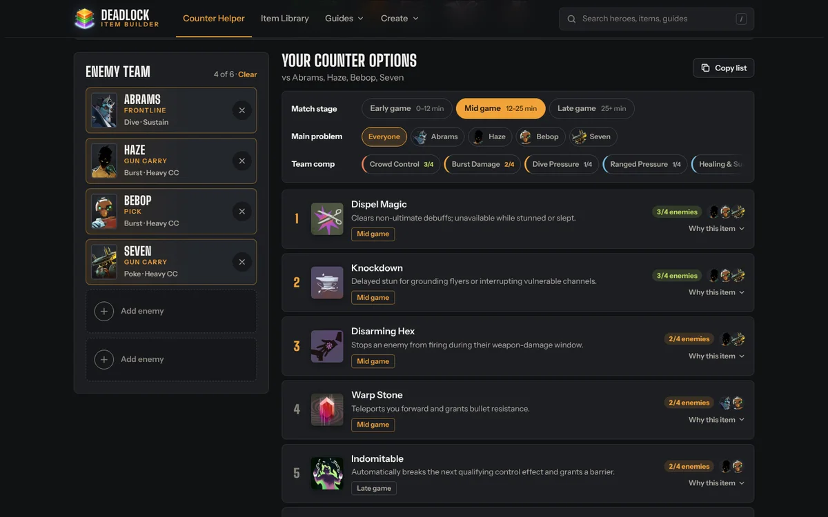 Screenshot of the redesigned Counter Item Helper page