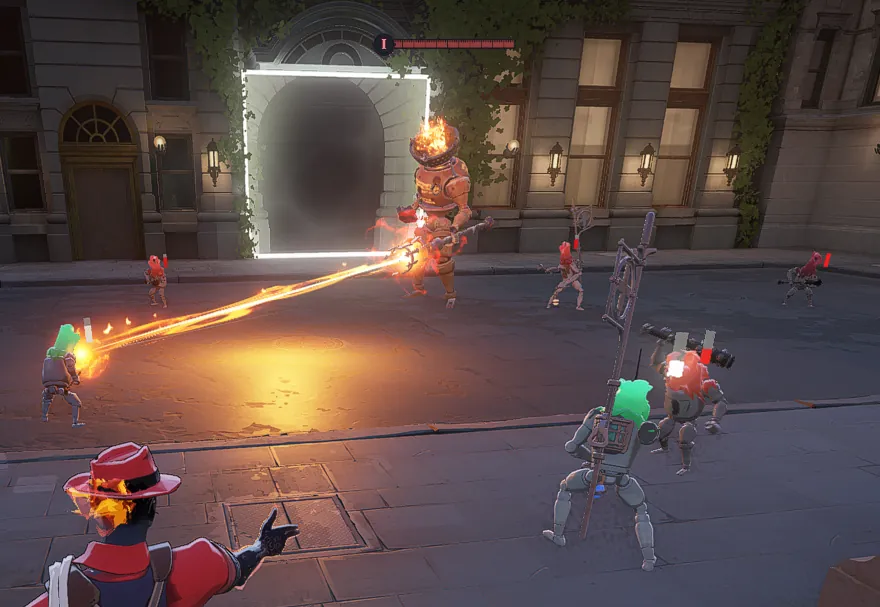 Troopers clash in lane. Securing these waves is your main source of souls early on.
